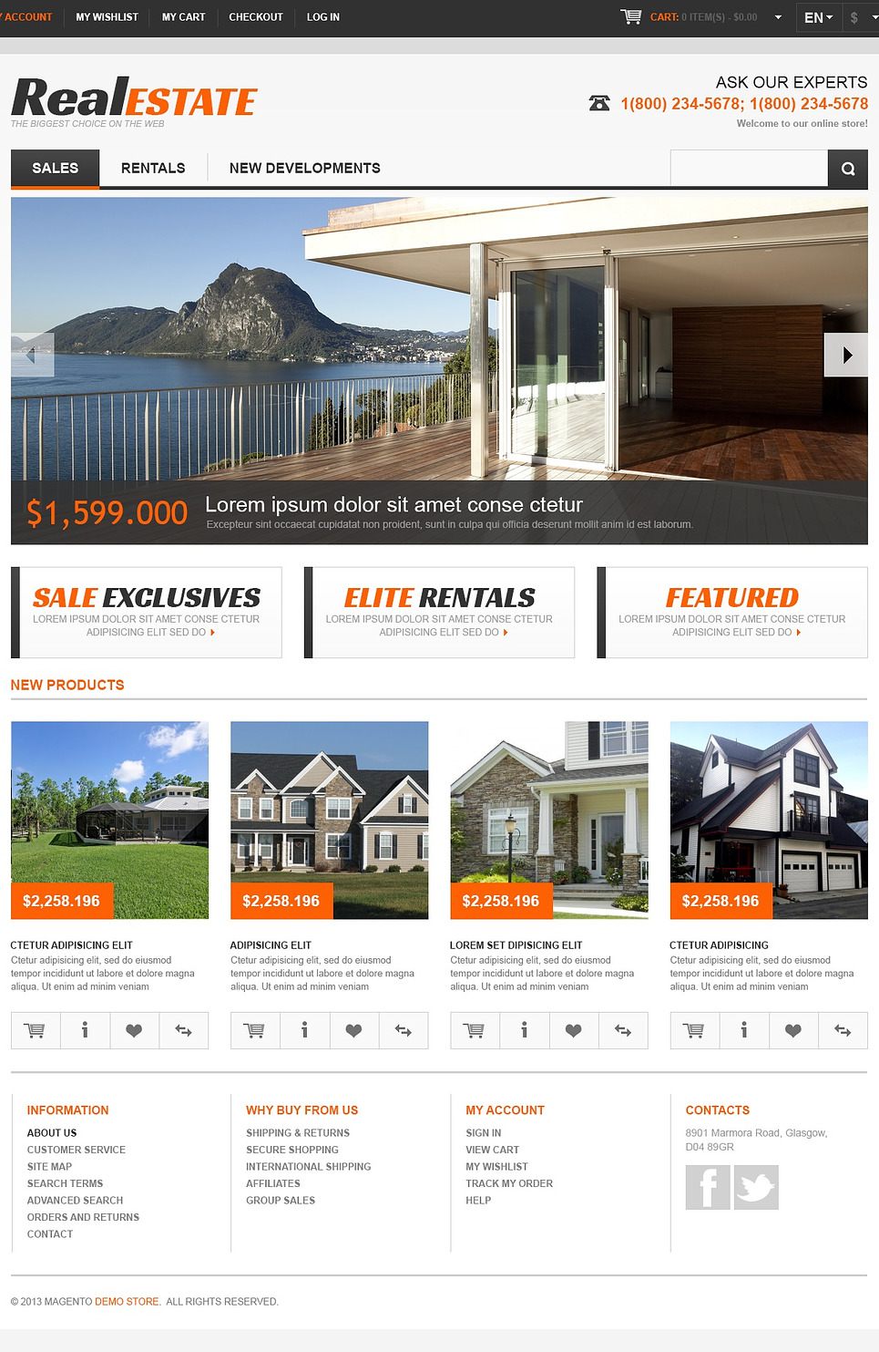 Real Estate Agency Responsive Magento Theme