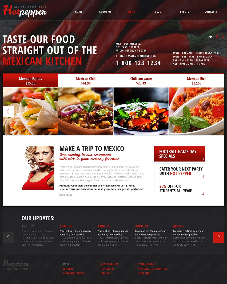 Mexican Kitchen WordPress Theme 44670