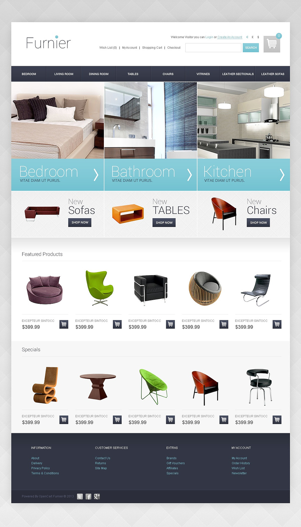 Home And Office Furniture OpenCart Template 44694