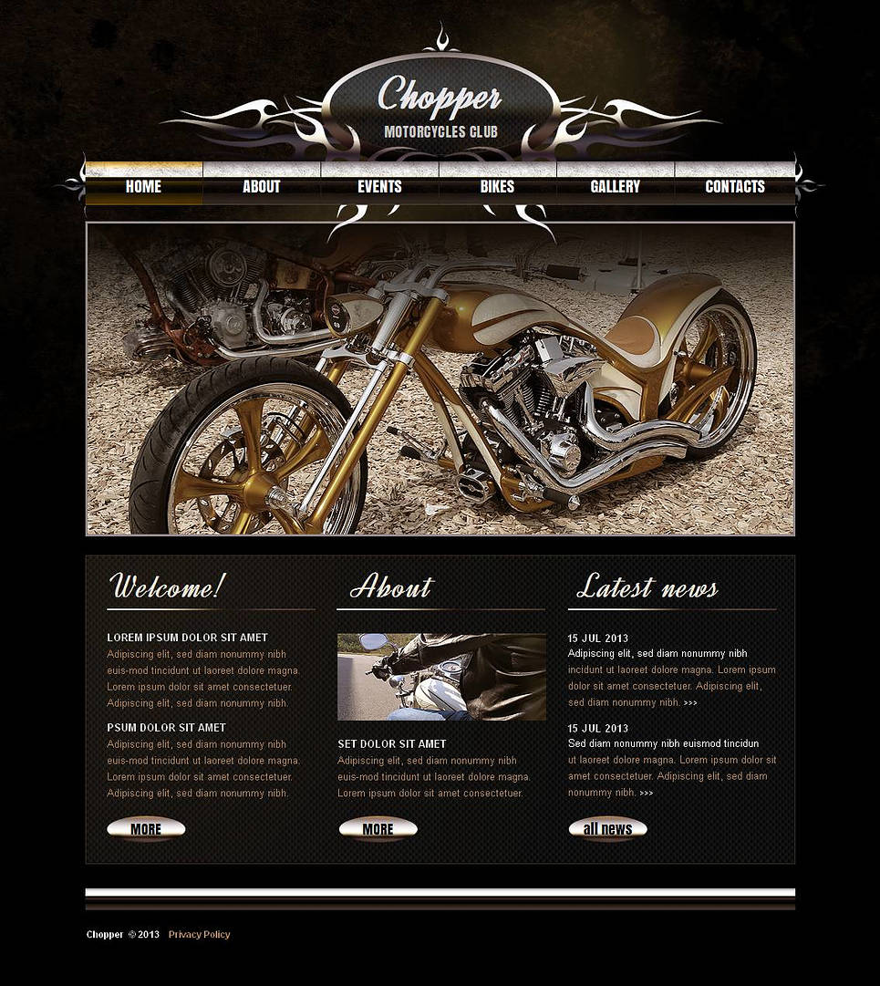 Motorcycle Club Website Template