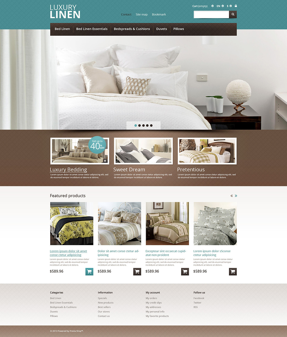 Responsive Linen Store PrestaShop Theme