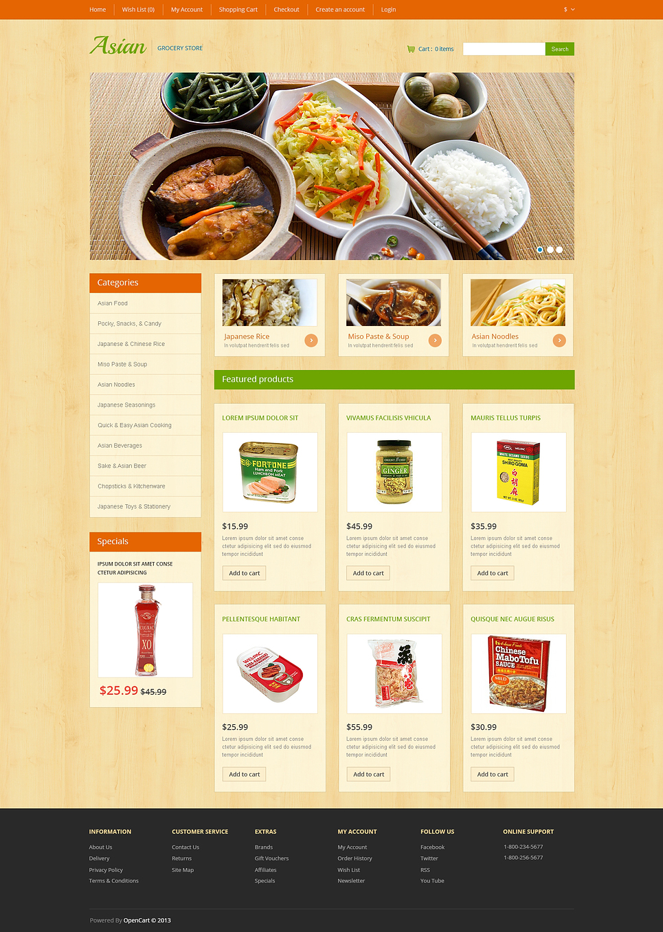 Asian Grocery OpenCart Template