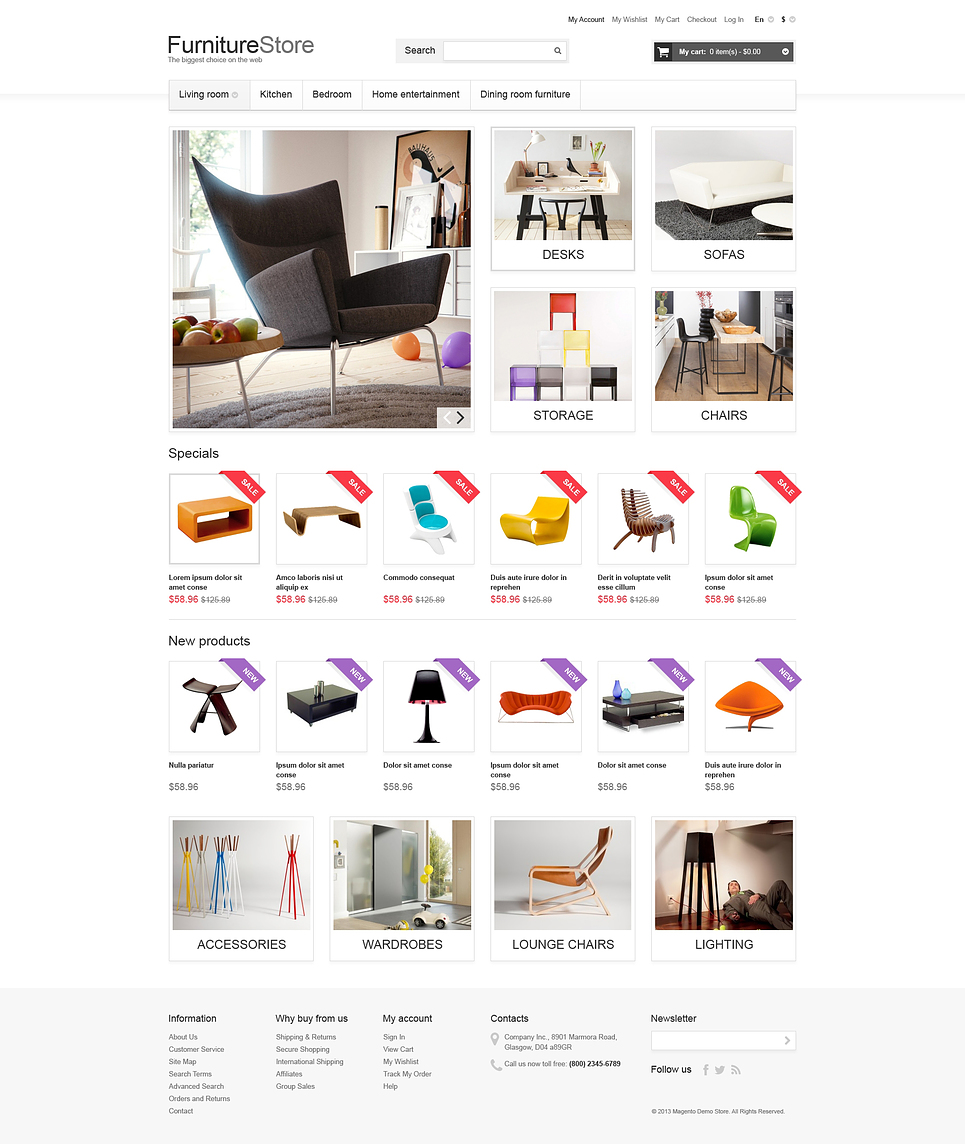 Comfortable Furniture Magento Theme