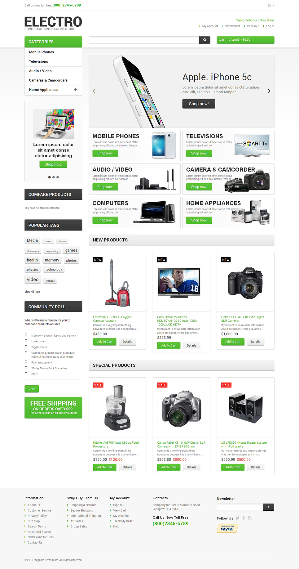 Electro Appliances Magento Theme