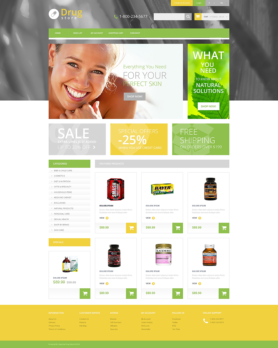 Drug Store Responsive OpenCart Template