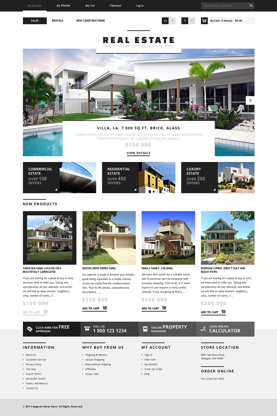 Real Estate Agency Responsive Magento Theme