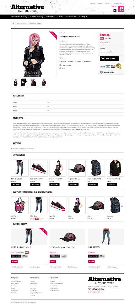 Prestashop Products Page Screenshot