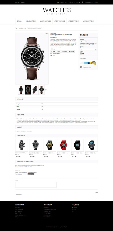 Prestashop Products Page Screenshot