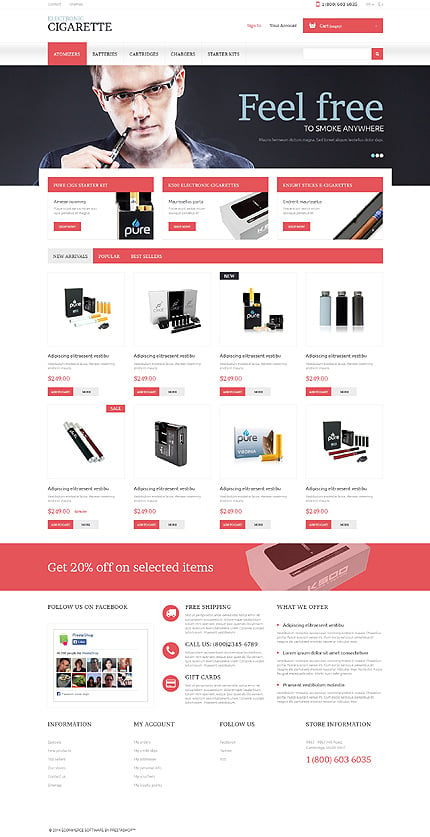 PrestaShop Main Page Screenshot