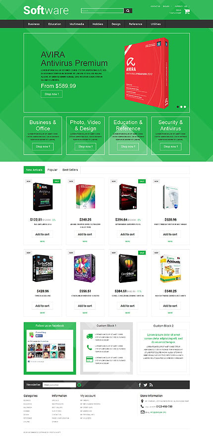 PrestaShop Main Page Screenshot