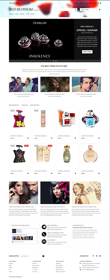 PrestaShop Main Page Screenshot