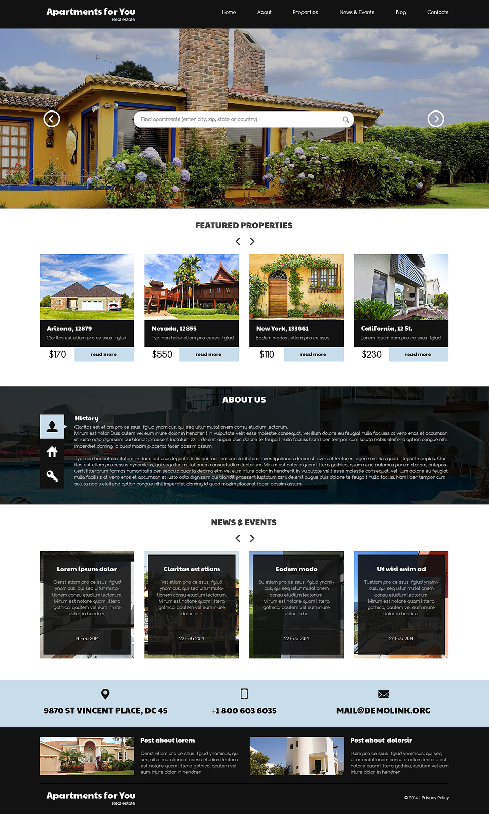 Apartment For Rent Website Template