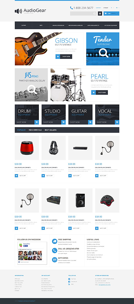 PrestaShop Main Page Screenshot