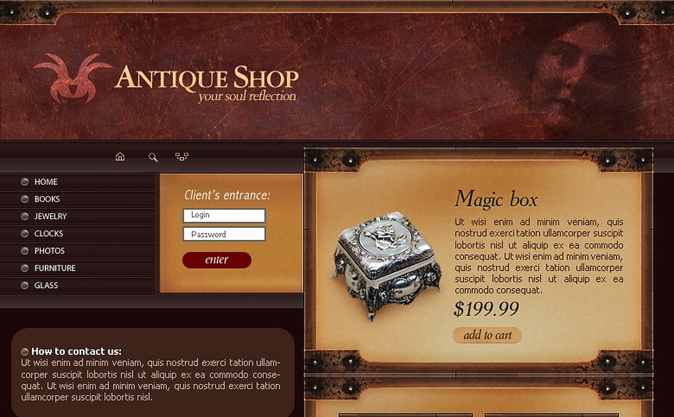 Antique Store Website Template 5157