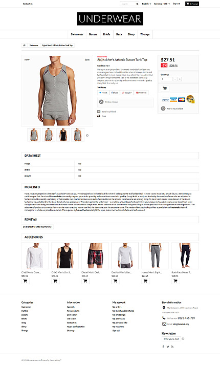 Prestashop Products Page Screenshot