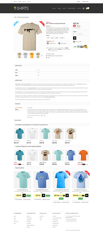 Prestashop Products Page Screenshot