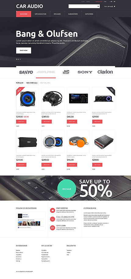 PrestaShop Main Page Screenshot