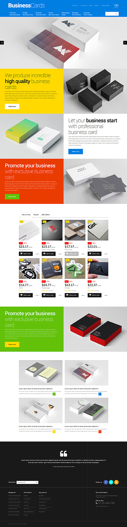 PrestaShop Main Page Screenshot