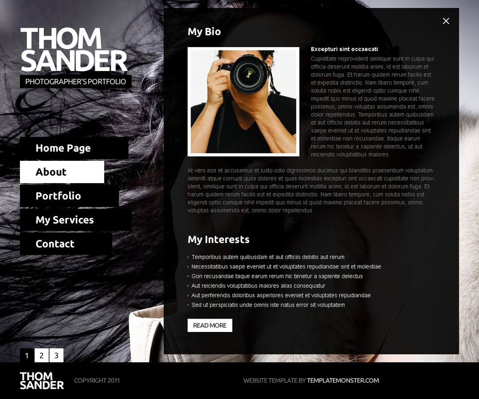 Free Full JS Website Template Photography