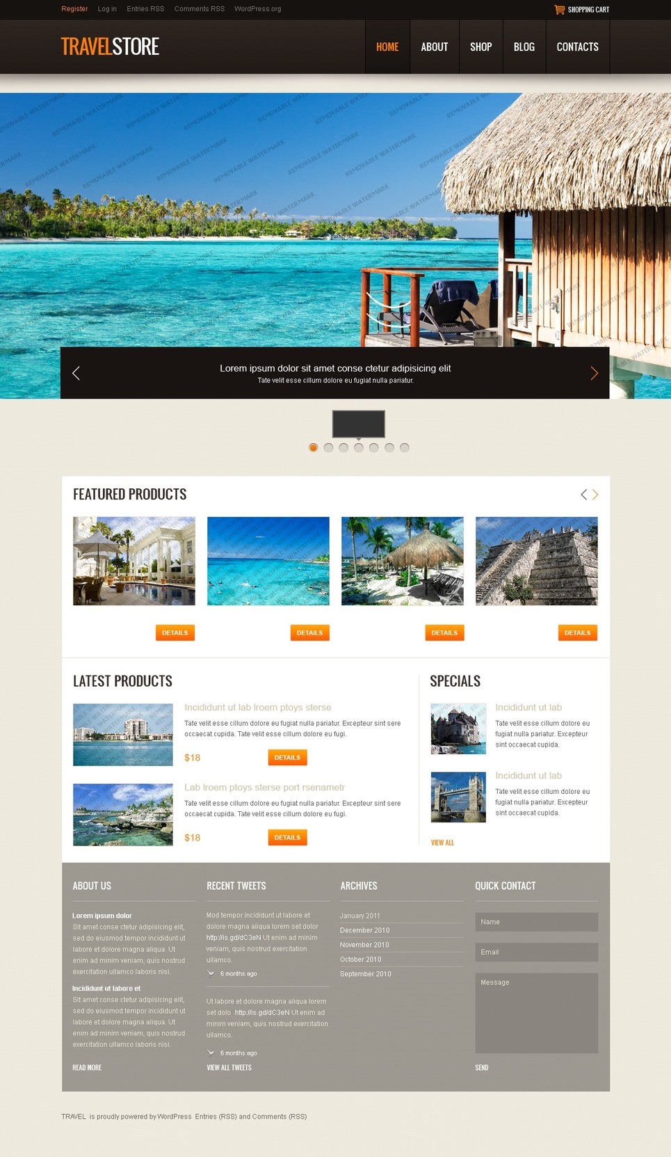 Free WordPress Jigoshop HTML5 Theme