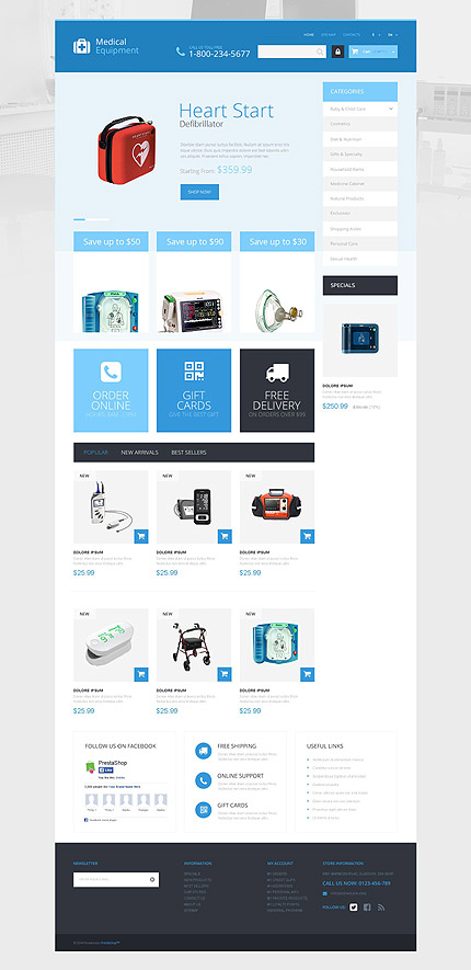 PrestaShop Main Page Screenshot