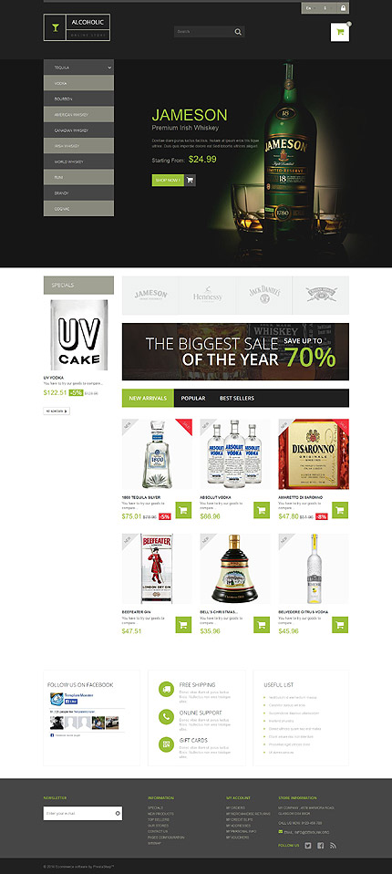 PrestaShop Main Page Screenshot