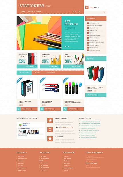 PrestaShop Main Page Screenshot