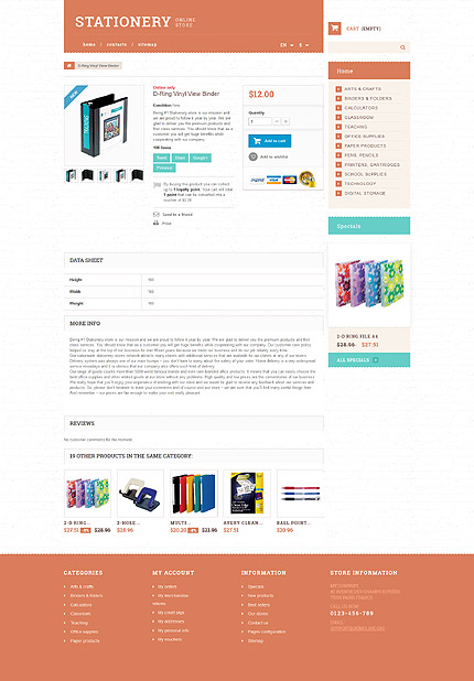 Prestashop Products Page Screenshot