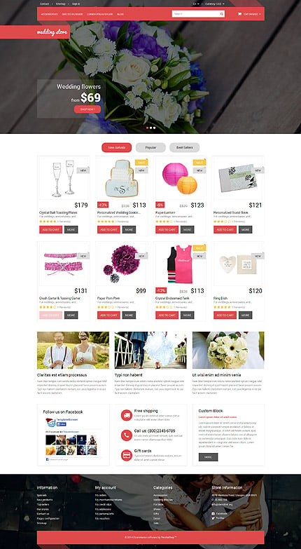 PrestaShop Main Page Screenshot