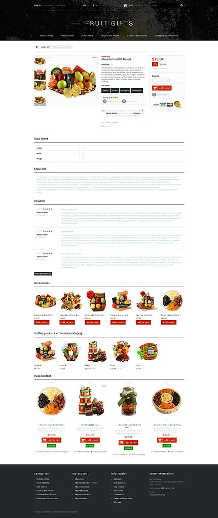 Prestashop Products Page Screenshot