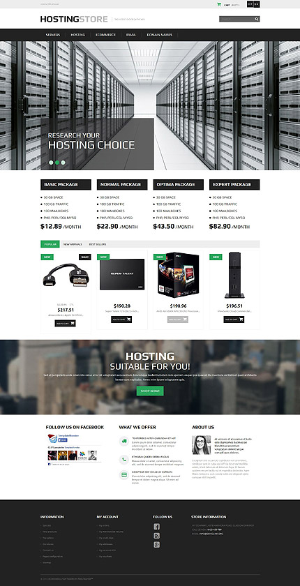 PrestaShop Main Page Screenshot