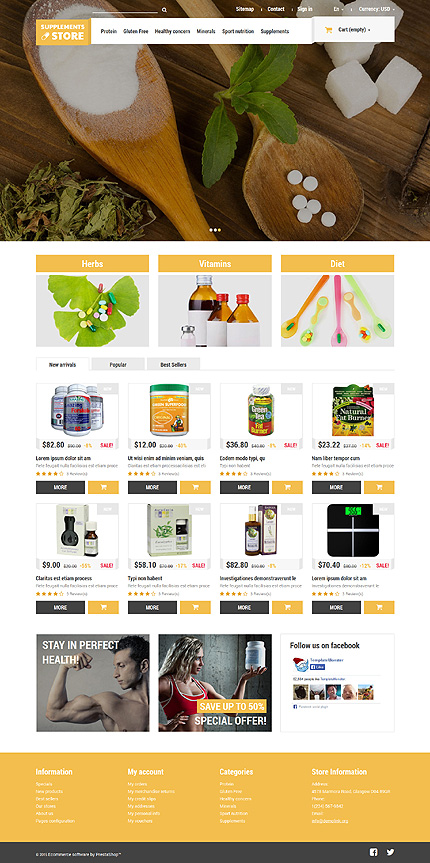 PrestaShop Main Page Screenshot