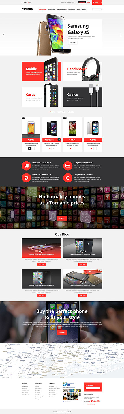 PrestaShop Main Page Screenshot