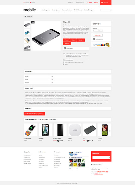 Prestashop Products Page Screenshot