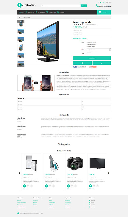 OpenCart Product Page