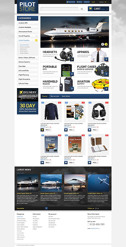 PrestaShop Main Page Screenshot