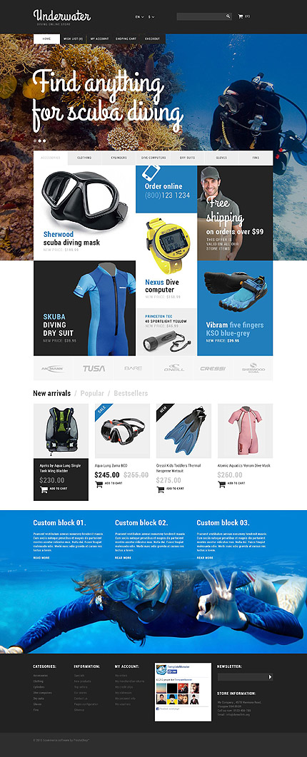 PrestaShop Main Page Screenshot