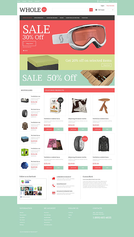 PrestaShop Main Page Screenshot