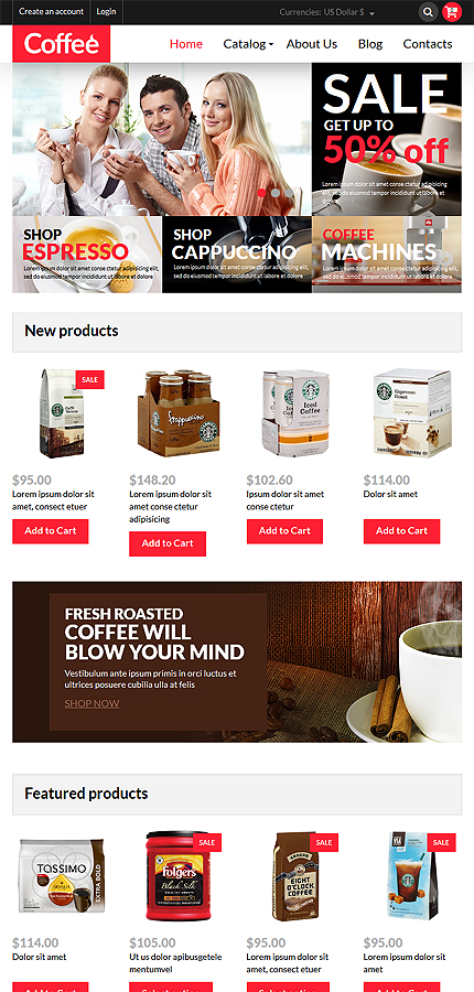 coffee cup software responsive site designer telephone link