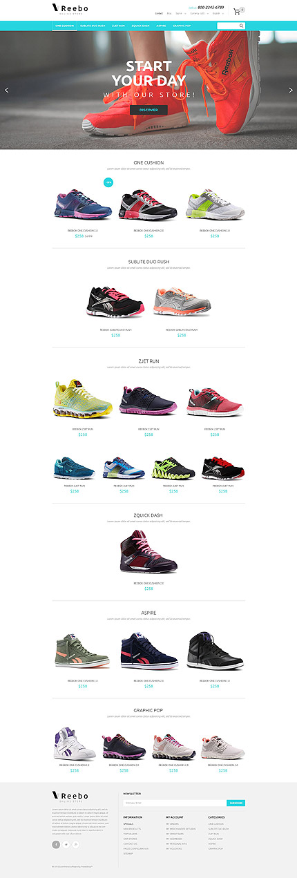 PrestaShop Main Page Screenshot