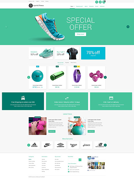 PrestaShop Main Page Screenshot