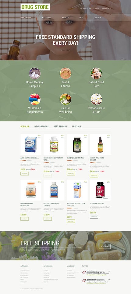 PrestaShop Main Page Screenshot