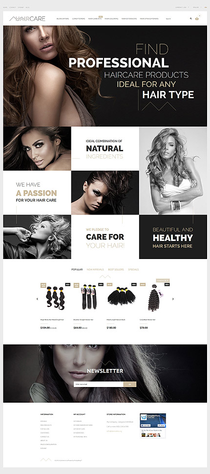 PrestaShop Main Page Screenshot