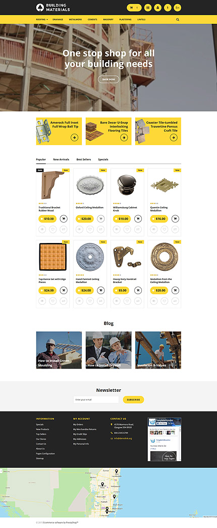 PrestaShop Main Page Screenshot