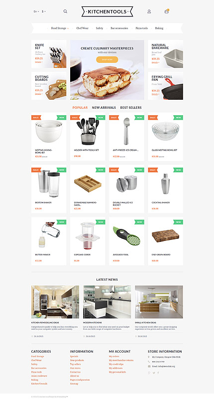 PrestaShop Main Page Screenshot