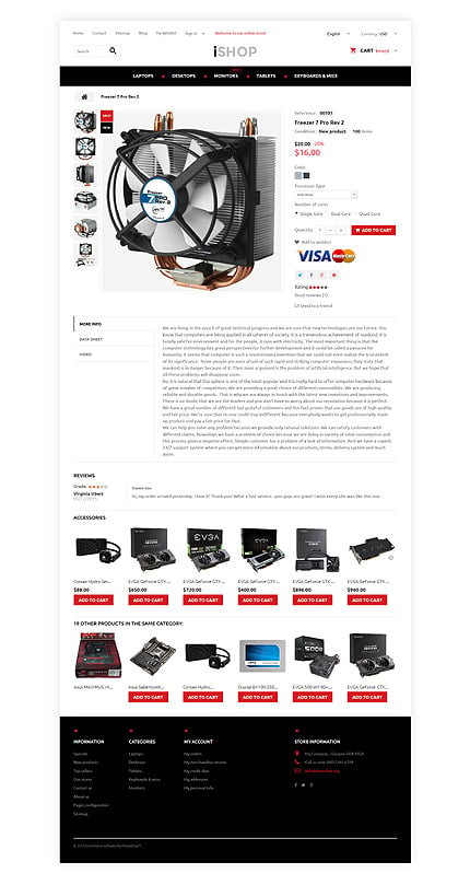 Prestashop Products Page Screenshot