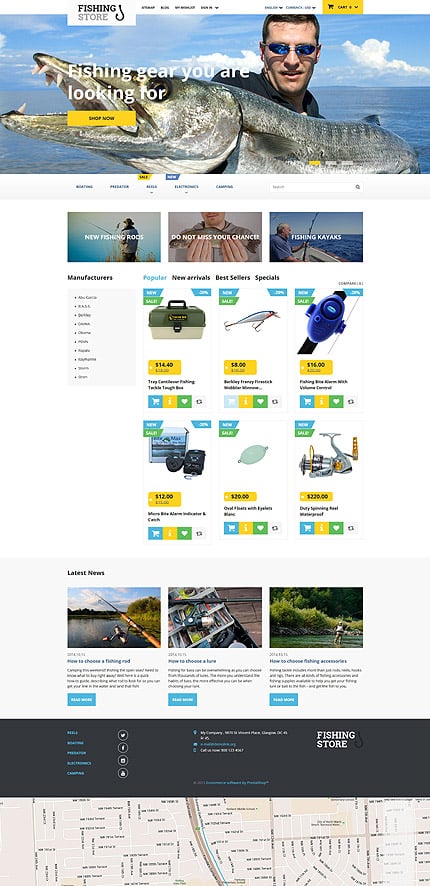 PrestaShop Main Page Screenshot