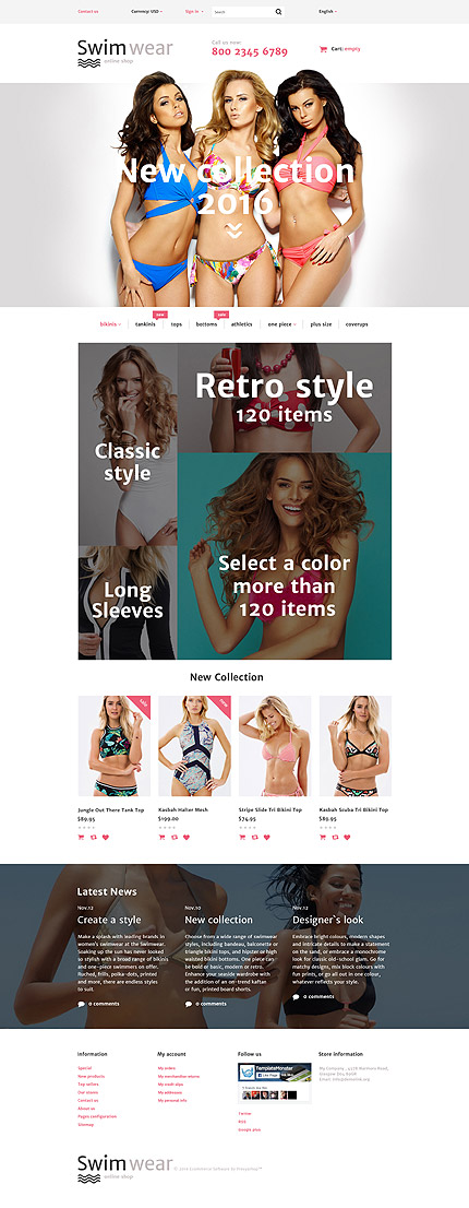 PrestaShop Main Page Screenshot