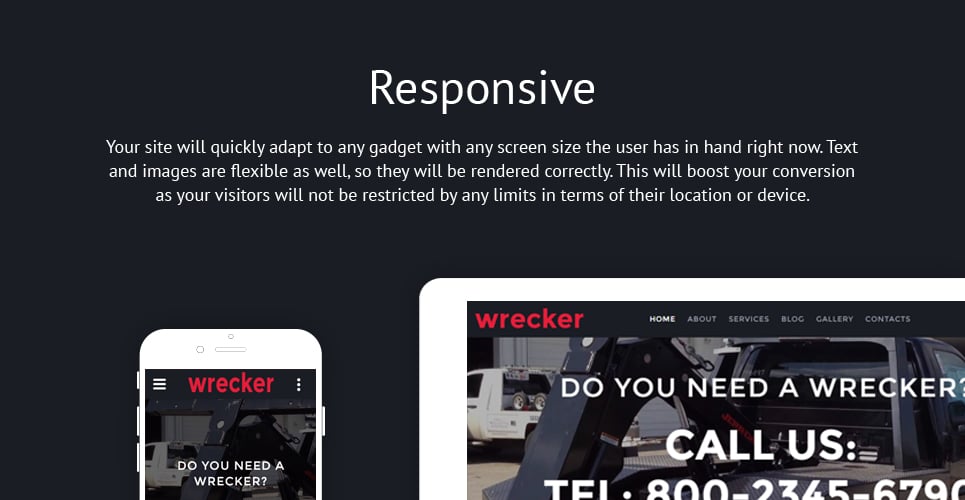 Wrecker Auto Towing Roadside Services Website Template