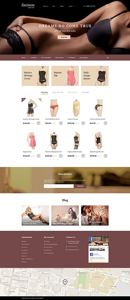 PrestaShop Main Page Screenshot